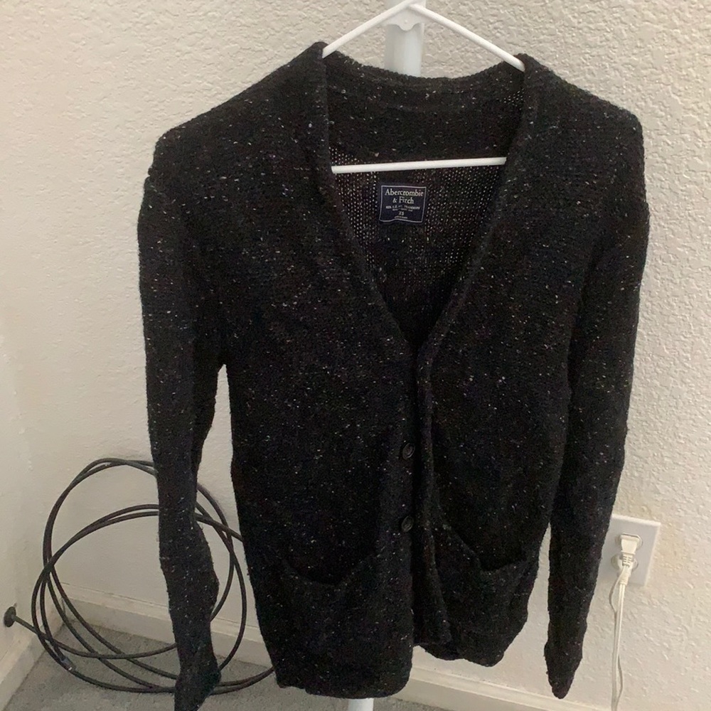 Abercrombie & Fitch Black Men’s Wool Blend Cardigan Size XS
